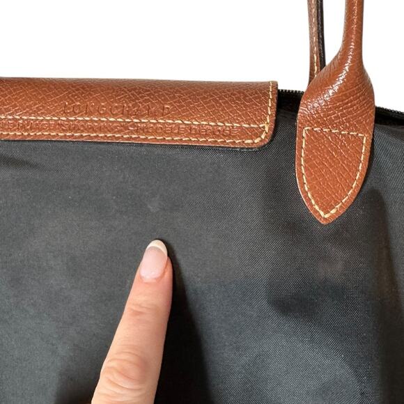 Longchamp Le Pliage Original M Tote Bag Black Canvas Classic Minimal Designer - Picture 7 of 13